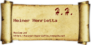 Heiner Henrietta névjegykártya